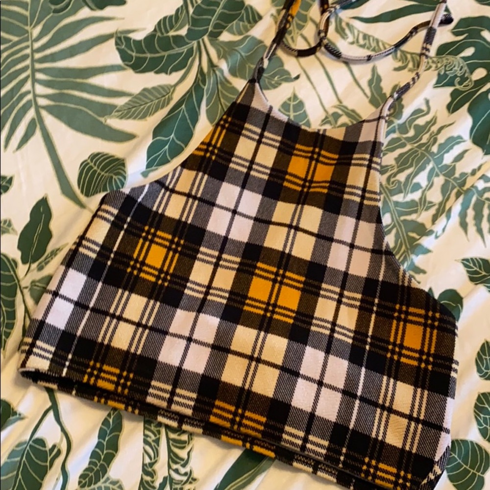 Plaid halter top